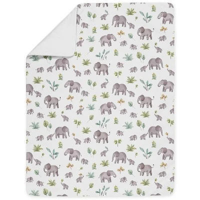 Sweet Jojo Designs Gender Neutral Unisex Toddler Bedding Set Watercolor Elephants Grey Green And Blue 5pc 5 Sweet Jojo Designs Gender Neutral Unisex Toddler Bedding Set Watercolor Elephants Grey Green And Blue 5pc - Image 3