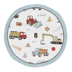 Sweet Jojo Designs Boy Baby Tummy Time Playmat Construction Truck Red Blue And Grey -Kids House GUEST 47d5f70c 1ac6 47a1 9417 433dc828c85d