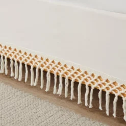 Sweet Jojo Designs Dust Ruffle Queen Bed Skirt Boho Fringe Macrame Ivory -Kids House GUEST 47de9850 5fd1 4e92 be74 473b372bc6cd