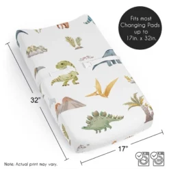 Sweet Jojo Designs Boy Changing Pad Sheet Watercolor Dinosaur Dino Multicolor -Kids House GUEST 4888ace1 b8da 42ce b422 ca0f80a51ed3