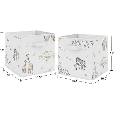 Sweet Jojo Designs Boy Or Girl Gender Neutral Unisex Set Of 2 Kids' Decorative Fabric Storage Bins Serengeti Animals Multicolor 4 Sweet Jojo Designs Boy Or Girl Gender Neutral Unisex Set Of 2 Kids' Decorative Fabric Storage Bins Serengeti Animals Multicolor - Image 2