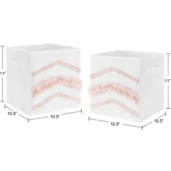 Sweet Jojo Designs Girl Set Of 2 Kids' Decorative Fabric Storage Bins Boho Fringe White And Pink 6 Sweet Jojo Designs Girl Set Of 2 Kids' Decorative Fabric Storage Bins Boho Fringe White And Pink -Kids House GUEST 4efac48b e320 4254 90ae 5e332f2b1071