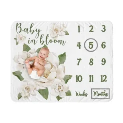 Sweet Jojo Designs Girl Baby Milestone Blanket Watercolor Magnolia Green And Ivory 11 Sweet Jojo Designs Girl Baby Milestone Blanket Watercolor Magnolia Green And Ivory -Kids House GUEST 51639d44 7edc 44e5 9203 d5dbd50de429
