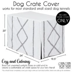 Sweet Jojo Designs Dog Crate Kennel Cover 24in. Boho Fringe White And Grey -Kids House GUEST 52378096 0681 43c6 8d78 e62fe58dd5a1