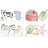 Sweet Jojo Designs Boy Or Girl Gender Neutral Unisex Wall Decal Stickers Art Nursery Décor Farm Animals Multicolor 4pc