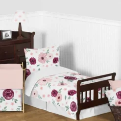 Watercolor Floral Bedding Set Burgundy Wine/Pink - Sweet Jojo Designs -Kids House GUEST 57f2cffa a503 4956 86f2 650cb5348faf