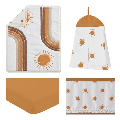 Sweet Jojo Designs Baby Crib Bedding Set - White And Pumpkin Boho Sun Collection 4pc 3 Sweet Jojo Designs Baby Crib Bedding Set - White And Pumpkin Boho Sun Collection 4pc