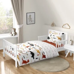 Sweet Jojo Designs Gender Neutral Unisex Toddler Bedding Set Mod Dinosaur Black Tan And Orange 5 Pc -Kids House GUEST 597ddce1 8c2e 447c 9104 4ce2c977825f