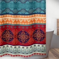 Sweet Jojo Designs Shower Curtain 72in.x72in. Red Boho Blue Orange 8 Sweet Jojo Designs Shower Curtain 72in.x72in. Red Boho Blue Orange -Kids House GUEST 5a3bb7bd 1934 406c 9d02 7d7d5521c6dc