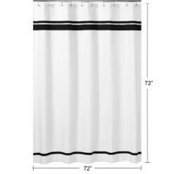 Sweet Jojo Designs Shower Curtain 72in.x72in. Hotel White And Black -Kids House GUEST 5a6f626d 430c 439e 901a 203bd2be59c2