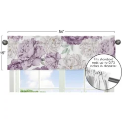 Sweet Jojo Designs Girl Window Valance Treatment 54in. Peony Floral Garden Purple Ivory And Green -Kids House GUEST 5c10fa25 48d3 4494 a4ba 00792658c3d4