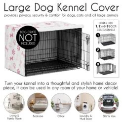 Sweet Jojo Designs Girl Dog Crate Kennel Cover 42in. Paw And Bone Pink And White -Kids House GUEST 5e2ef830 f0ba 4a95 af4a c74bad0290bf