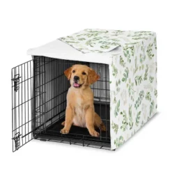 Sweet Jojo Designs Dog Crate Kennel Cover 36in. Botanical Green And White -Kids House GUEST 5fd5a4c7 3e96 4672 968c f06779998919