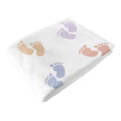 Sweet Jojo Designs Gender Neutral Unisex Baby Milestone Blanket Baby Footprints Multicolor -Kids House GUEST 616bcf89 b587 430a 97a6 1418a9d52a08