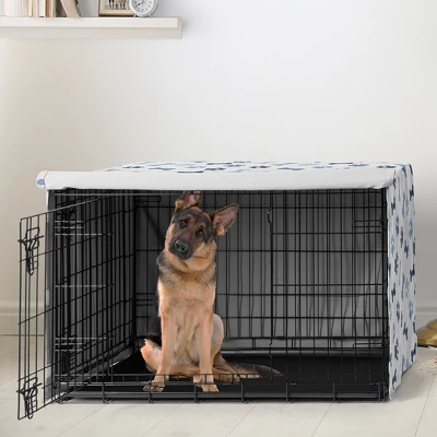 Sweet Jojo Designs Dog Crate Kennel Cover 48in. Paw And Bone Navy Blue And White 3 Sweet Jojo Designs Dog Crate Kennel Cover 48in. Paw And Bone Navy Blue And White