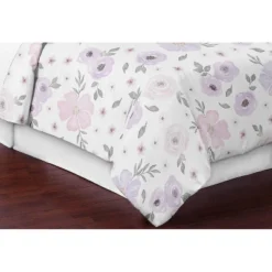 3pc Queen Bedding Set Sweet Jojo Designs Watercolor Floral Lavender/Gray - SWeet Jojo Designs -Kids House GUEST 639db722 f2aa 4fbb 820b 396526c1c656