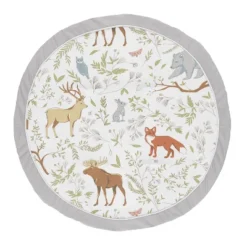 Sweet Jojo Designs Boy Or Girl Gender Neutral Unisex Baby Tummy Time Playmat Woodland Toile Grey Green And Taupe -Kids House GUEST 63d4bee8 9cd2 4a27 b272 cffc56de4073