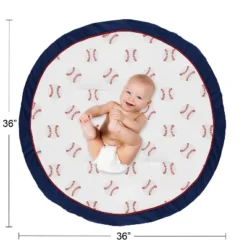 Sweet Jojo Designs Boy Baby Tummy Time Playmat Baseball Patch Red White And Blue -Kids House GUEST 6556d371 bb98 4734 b5fe 946a0b4dd3b3