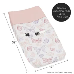 Sweet Jojo Designs Girl Changing Pad Cover Butterfly Pink Purple White -Kids House GUEST 65b0552e 8886 485f 89fb 1fd4f6de99c9