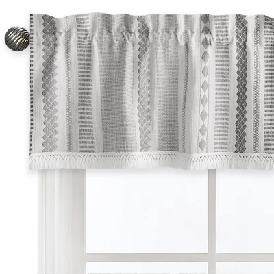 Sweet Jojo Designs Window Valance Treatment 54in. Boho Geometric Jacquard Ivory Black White 5 Sweet Jojo Designs Window Valance Treatment 54in. Boho Geometric Jacquard Ivory Black White - Image 3