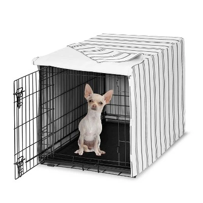 Sweet Jojo Designs Dog Crate Kennel Cover 24in. Stripe White And Grey 8 Sweet Jojo Designs Dog Crate Kennel Cover 24in. Stripe White And Grey - Image 6