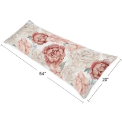 Sweet Jojo Designs Girl Body Pillow Cover (Pillow Not Included) 54in.x20in. Peony Floral Garden Pink And Ivory -Kids House GUEST 6c11cb21 09bd 4947 83e9 4bc6814461dd