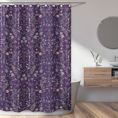Sweet Jojo Designs Shower Curtain 72in.x72in. Boho Floral Wildflower Plum Purple And Teal 3 Sweet Jojo Designs Shower Curtain 72in.x72in. Boho Floral Wildflower Plum Purple And Teal