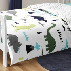 Sweet Jojo Designs Boy Toddler Bedding Set Mod Dinosaur Blue And Green Blue And Green 5pc. -Kids House GUEST 6c685a83 54e4 47c5 bfd8 2340d3f55174