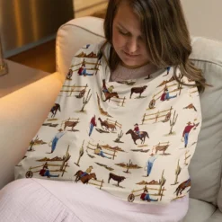 Sweet Jojo Designs Boy 5-in-1 Multi Use Baby Nursing Cover And Car Seat Canopy Wild West Collection