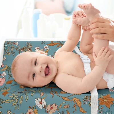 Sweet Jojo Designs Girl Changing Pad Sheet Boho Floral Wildflower Blue Orange And Pink 4 Sweet Jojo Designs Girl Changing Pad Sheet Boho Floral Wildflower Blue Orange And Pink - Image 2