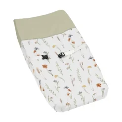 Sweet Jojo Designs Girl Changing Pad Cover Watercolor Floral Garden Green Blue And Orange -Kids House GUEST 749e44f7 f474 4cfc a33e c387197e783a