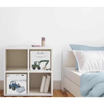 Sweet Jojo Designs Boy Set Of 2 Kids' Decorative Fabric Storage Bins Construction Truck Green Blue And Grey 3 Sweet Jojo Designs Boy Set Of 2 Kids' Decorative Fabric Storage Bins Construction Truck Green Blue And Grey