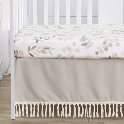 Sweet Jojo Designs Boy Or Girl Gender Neutral Unisex Baby Crib Bed Skirt Botanical Leaf Linen Taupe 4 Sweet Jojo Designs Boy Or Girl Gender Neutral Unisex Baby Crib Bed Skirt Botanical Leaf Linen Taupe - Image 2