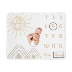 Sweet Jojo Designs Gender Neutral Baby Milestone Blanket Desert Sun Taupe And Ivory -Kids House GUEST 77ba9fe8 fc63 4172 89d6 94d996403773