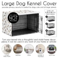 Sweet Jojo Designs Dog Crate Kennel Cover 42in. Paw And Bone Brown Grey And Taupe -Kids House GUEST 77f17fbd e9d9 42ec b31e b3bc1908bc96