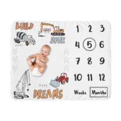 Sweet Jojo Designs Boy Baby Milestone Blanket Construction Truck Red Blue And Grey 11 Sweet Jojo Designs Boy Baby Milestone Blanket Construction Truck Red Blue And Grey -Kids House GUEST 78f91479 8322 4499 978b b5a7cbe6811c