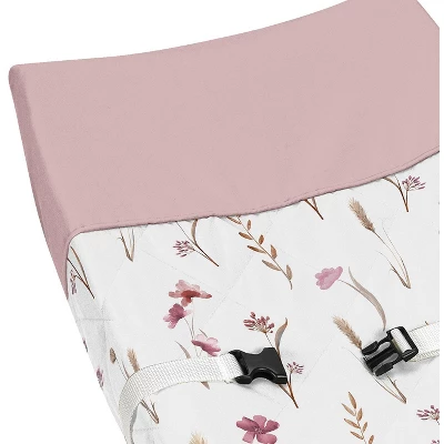 Sweet Jojo Designs Girl Changing Pad Cover Watercolor Floral Garden Rose Pink And Taupe 5 Sweet Jojo Designs Girl Changing Pad Cover Watercolor Floral Garden Rose Pink And Taupe - Image 3