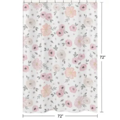 Sweet Jojo Designs Shower Curtain 72in.x72in. Watercolor Floral Pink And Grey 9 Sweet Jojo Designs Shower Curtain 72in.x72in. Watercolor Floral Pink And Grey -Kids House GUEST 7ad5824f 01c8 4726 8ee4 7ff90fa30ef4