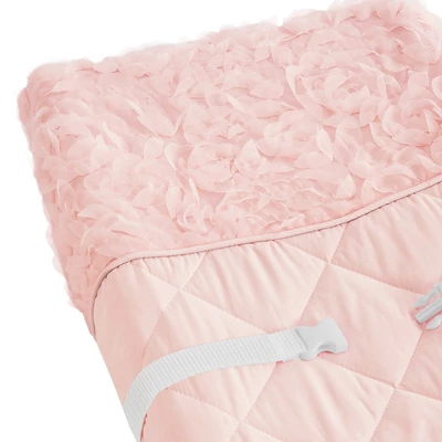 Sweet Jojo Designs Girl Changing Pad Cover Rose Collection Solid Pink 4 Sweet Jojo Designs Girl Changing Pad Cover Rose Collection Solid Pink - Image 2