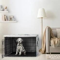 Sweet Jojo Designs Dog Crate Kennel Cover 36in. Watercolor Floral Navy Blue And Pink