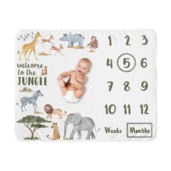 Sweet Jojo Designs Gender Neutral Baby Milestone Blanket Jungle Animals Multicolor -Kids House GUEST 7fe42e70 eec8 4e90 b551 7fbaf17f5bb2