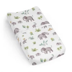 Sweet Jojo Designs Gender Neutral Unisex Changing Pad Sheet Watercolor Elephants Grey Green And Blue -Kids House GUEST 8279863f aeeb 407c 87b6 54eff554d9ba