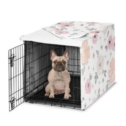 Sweet Jojo Designs Dog Crate Kennel Cover 30in. Watercolor Floral Pink And Grey -Kids House GUEST 837e8b2c 52d8 4c24 9cdb 93b992ef565e