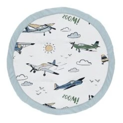 Sweet Jojo Designs Boy Baby Tummy Time Playmat Airplane Green And Blue -Kids House GUEST 84af7242 810a 4e7d b8d3 3cda896de4d3