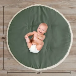 Sweet Jojo Designs Gender Neutral Unisex Baby Tummy Time Playmat Diamond Tuft Green And Ivory -Kids House GUEST 855c0cbe 255c 41a2 ba88 ccd771a0601c