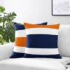 Sweet Jojo Designs Boy Girl Unisex/Gender Neutral Decorative Throw Pillow Covers 18in. (Pillow Inserts Not Included) Stripe Blue Orange And White 2pc -Kids House GUEST 858c9da4 b94e 4799 a1d6 2c16e96e3b4d