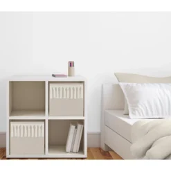 Sweet Jojo Designs Boy Or Girl Gender Neutral Unisex Set Of 2 Kids' Decorative Fabric Storage Bins Bohemian Fringe Taupe