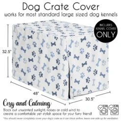 Sweet Jojo Designs Dog Crate Kennel Cover 48in. Paw And Bone Navy Blue And White 11 Sweet Jojo Designs Dog Crate Kennel Cover 48in. Paw And Bone Navy Blue And White -Kids House GUEST 872e8657 4cb6 421e b819 e1ede042dbba