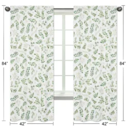 Sweet Jojo Designs Window Curtain Panels 84in. Botanical Green And White 8 Sweet Jojo Designs Window Curtain Panels 84in. Botanical Green And White -Kids House GUEST 876bbc8b 9d27 4f53 827a ba58415cd504