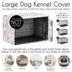 Sweet Jojo Designs Dog Crate Kennel Cover 42in. Watercolor Floral Pink And Grey -Kids House GUEST 885805e3 9a21 4ac3 a1fa 178302739d22